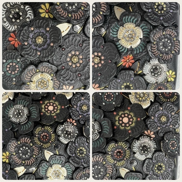 COACH 1941 TOOLED TEA ROSE TEAROSE WILLOW METAL AND LEATHER ROGUE 25 RARE BAG - Picture 13 of 16